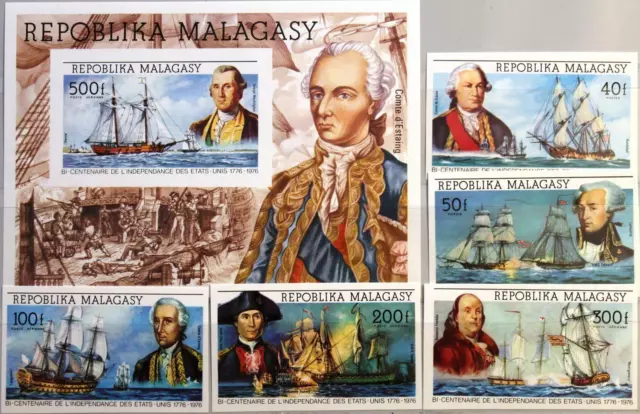 MADAGASCAR MALAGASY 1975 742-46 Block 7 B 525-6 C137-9 Ships Schiffe Warships **