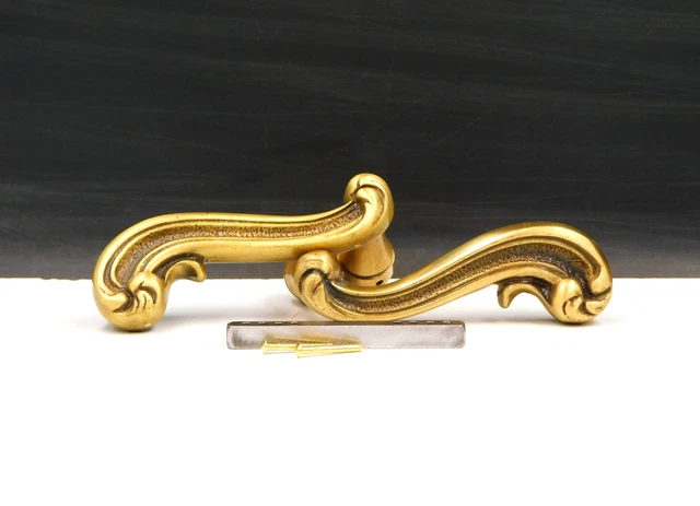 Poignée De Porte Style Régence En Bronze Doré - Ancienne - Très Bon État