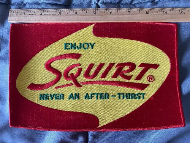 Vintage Squirt Soda Pop Patch Embroidered Uniform Patch 9 1/2" x 6"