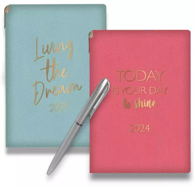 2024 Diary A5 Week to View index Diary Pen Full Year Organiser Calendar Planner