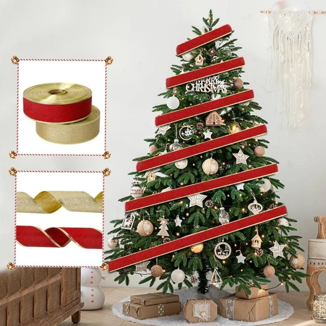 2m Christmas Decor Ribbon for Handmade Christmas Decoration DIY Gift Wrapping
