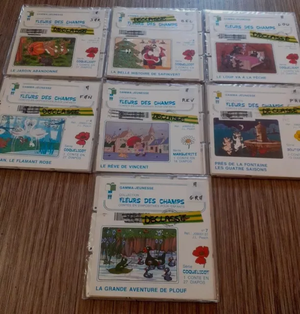 Lot/7 Contes Pour Enfants En Diapositives,Méthode Pédagogique,Vintage,Collection