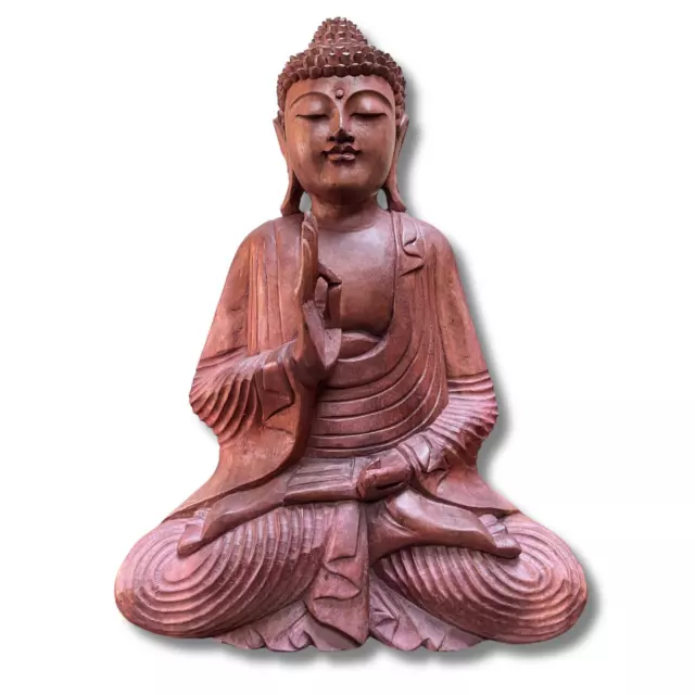 Holz Buddha Figur lehrende Budda Skulptur Vitarka Mudra Statue AsienLifeStyle