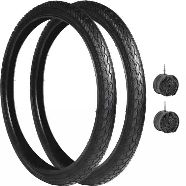 Coppia Copertone 26 X 1.75 + Camere Nero Per Bici 26" Bicicletta Pneumatico