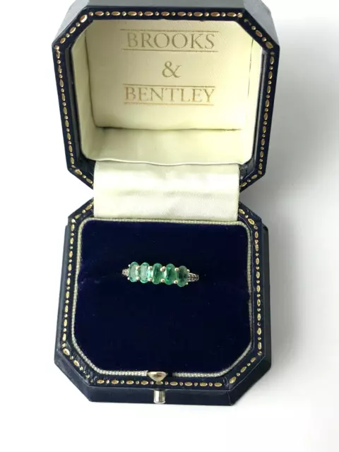 1.25ct Emerald and Diamond 9ct Gold Ring Emerald & Diamond Ring - Size P 1/2