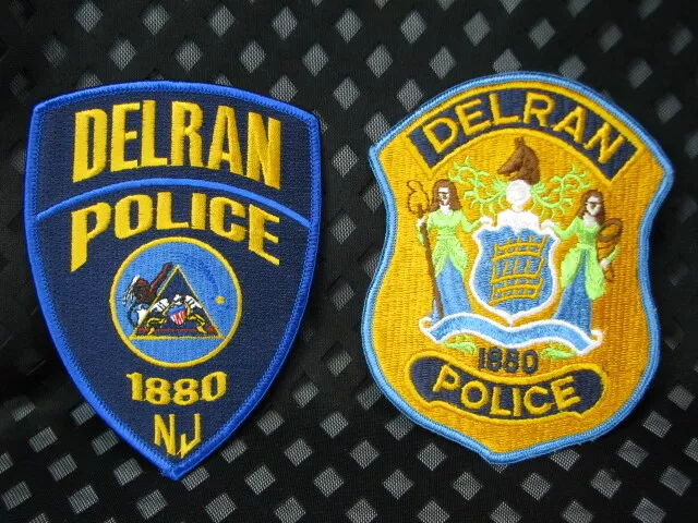 713 New Jersey DELRAN POLICE Patch 2pc Lot Variation  - Burlington County