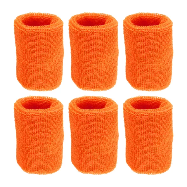 6Pcs 8x10cm Sport Wristbands Cotton Athletic Sweatband Orange