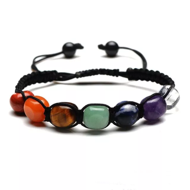 Pulsera de piedras preciosas de cristal, cuentas de 7 chakras, joyería de...