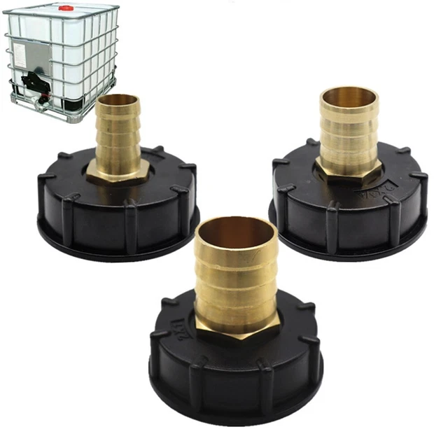 Robinets Double En Laiton Pour Cuve IBC De 1000L Avec Adaptateur, Filetage épais De 60 Mm (1/2
