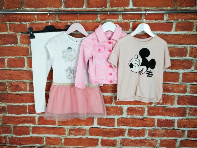 Girls Bundle Age 2-3 Years Next Disney Gap Denim Jacket Dress Tee Leggings 98Cm