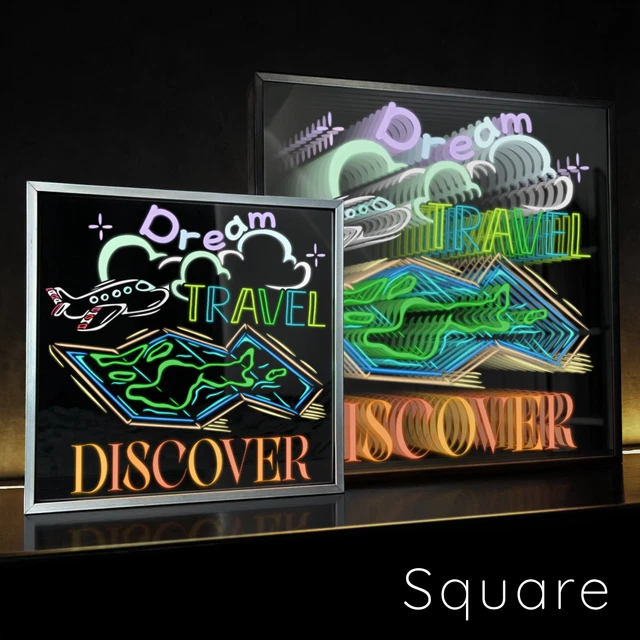 DREAM TRAVEL DISCOVER Infinity LED Neon Light Sign Wall Decor Adventure