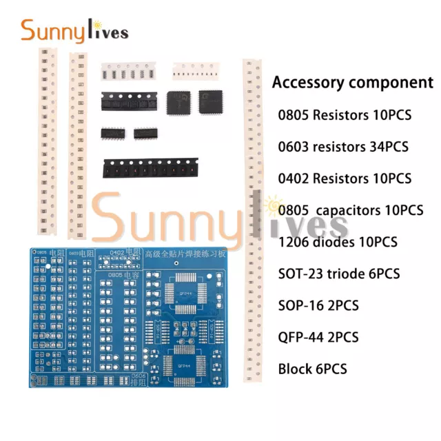 SMT SMD Component Welding Practice Board Solder DIY Diode Transistor Electronic 2