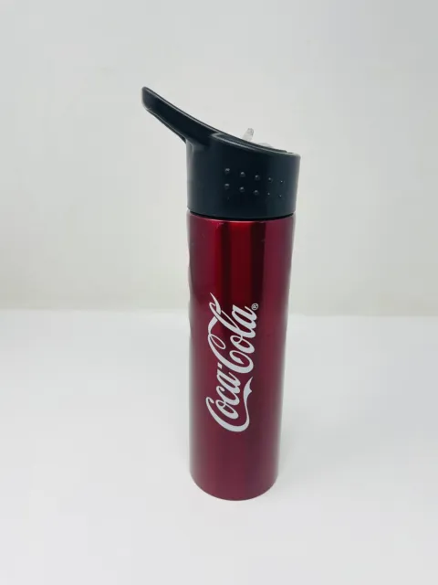 Coca-Cola Stainless Steel 18/8 Water Bottle w Straw 22 Oz