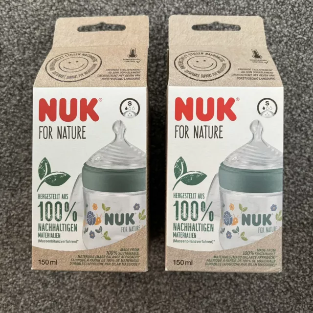 NUK for Nature Baby Bottle / Small Teat / 250ml / Silicone / Brand New