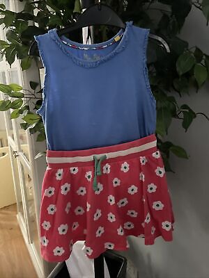 Girls Age 5-6 Years Mini Boden Outfit Set Top And Skirt (c)