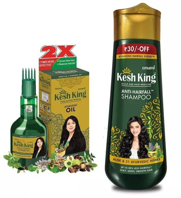 Kesh King combo ayurvédico (aceite para el cabello - 100 ml y champú - 200 ml)
