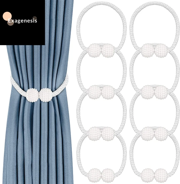 8 Pack Magnetic Curtain Tiebacks,Convenient Drape Tie Backs Decorative Curtain