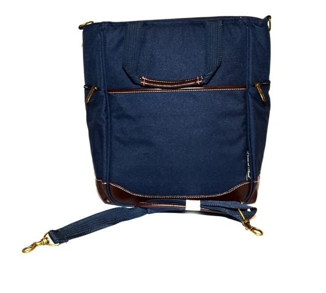 Bolso de hombro aislado de vino de lona azul marino de picnic en Ascot nuevo sin etiquetas