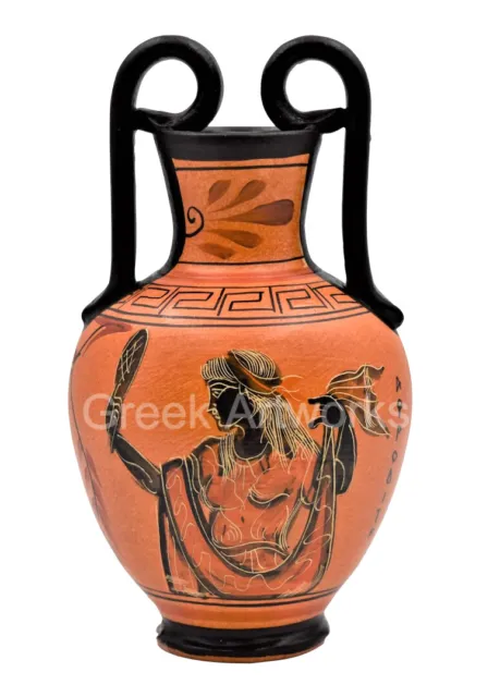 Ceramic Vase Pot Pottery Greek black-figure Painting Goddess Aphrodite Handmade