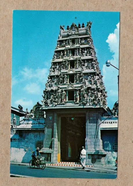 Singapore - Vintage Postcard -  An Indian Temple -- Singapore