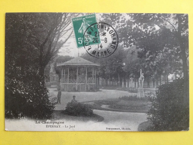 cpa FRANCE Champagne EPERNAY Marne Le JARD Le KIOSQUE de la MUSIQUE Bandstand