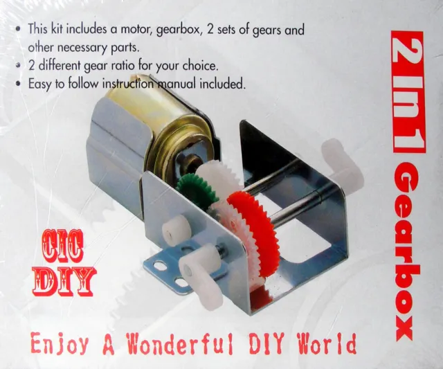 Miniature 3V to 6V DC Motor with Gearbox Kit for DIY Robot