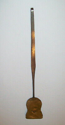 Old Antique Vtg 19th C 1800s Beautiful Wrought Iron Brass Open Hearth Spatula