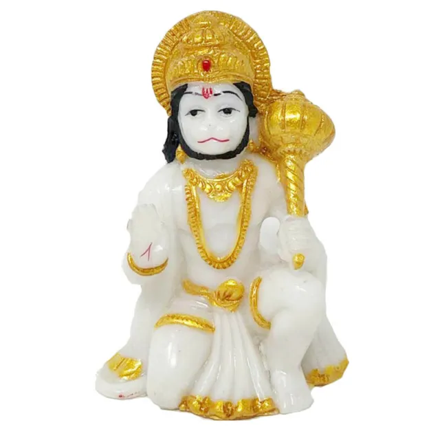 Lord Hanuman Statue Bajrangbali Marble Idol Balaji Temple Home office Decor Gift