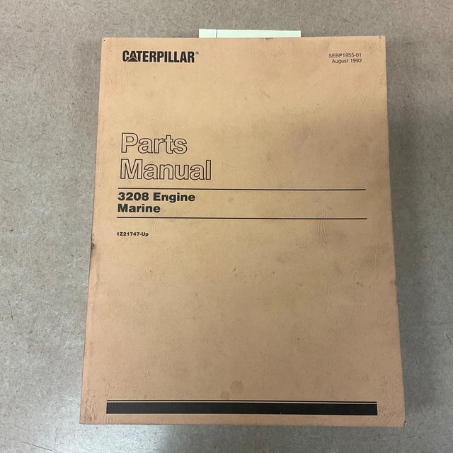 CAT Caterpillar 3208 MARINE ENGINE PARTS MANUAL BOOK CATALOG LIST sn 1Z21747 &UP CAT Caterpillar 3208 MARINE ENGINE PARTS MANUAL BOOK CATALOG LIST sn 1Z21747 &UP