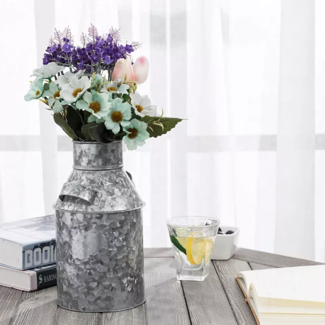 Rustikal Verzinkt Metall Krug Dekorativ Milch Kann Stil Blumenvase