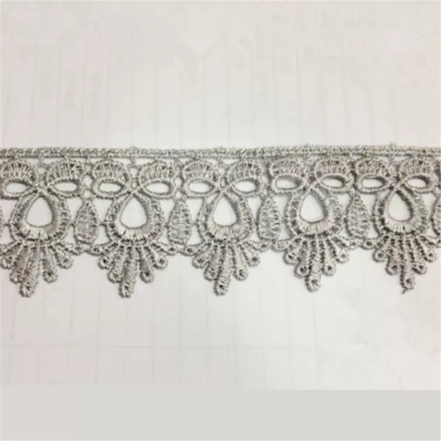 1 Yard Crochet Lace Trim Ribbon Wedding Applique Dress Sewing Decor Craft DIY 2