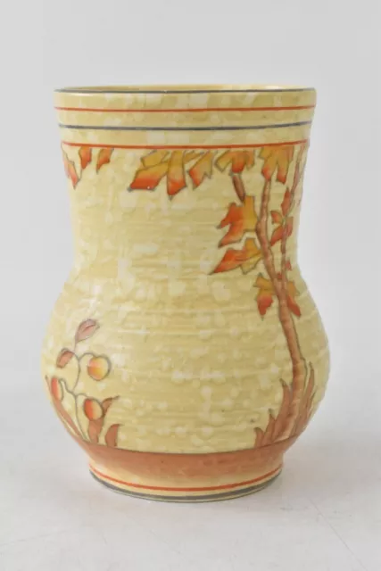 Crown Ducal Vase Spanish Tree Signed by Charlotte Rhead Ceramic Orange Yellow