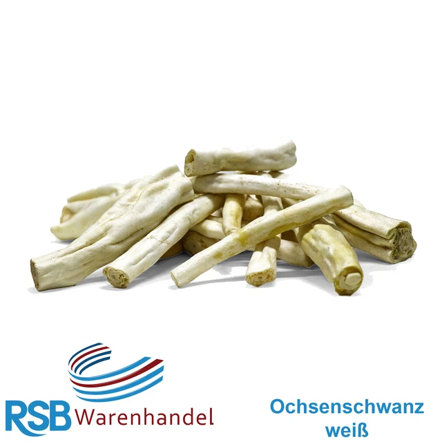 5 kg Ochsenschwanz 5000 g getrocknet weiß Kausnack Hunde Lecker.Pet®