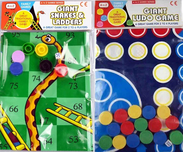 GIANT SNAKES AND Ladders Game 3 Metres x 3 Metres PVC Durable Mat and