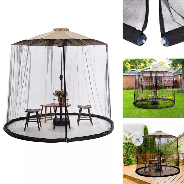 Umbrella Table Screen Cover Mosquito Netting with Zipper Outdoor Patio Netting