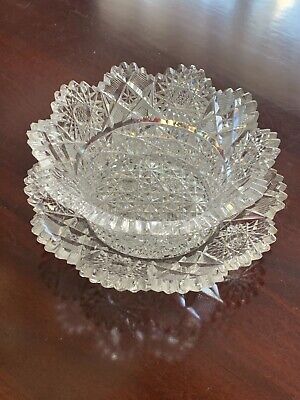 American Brilliant Glass Antique Bowl And Plate Set