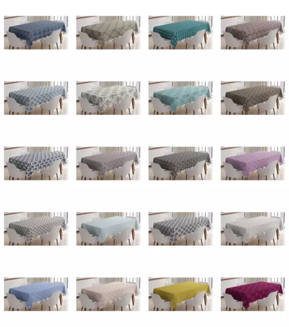 Ambesonne Damask Pattern Tablecloth Table Cover for Dining Room Kitchen