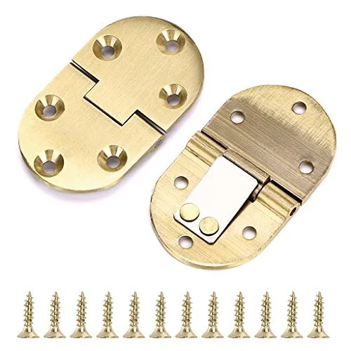 OwnMy 2 Pcs Solid Brass Hinges Drop Front Desk Drawer Butt Hinge for Table