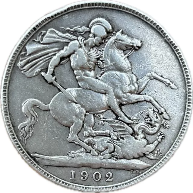 1902 Great Britain Edward VII Silver Crown Coin
