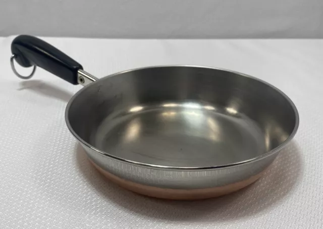 Vintage Revere Ware 1801 Copper Clad Bottom 7 Inch Skillet  Rome, N.Y. U.S.A.