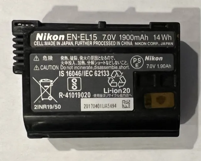 Nikon EN-EL15 Battery OEM Nikon D850 D810 D80 D7500 D750 D7200 D600 D610 D500