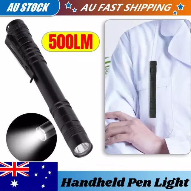 LED TACTICAL FLASHLIGHT SMALL Torch Light Bright TINY Penlight Pocket Mini Pen