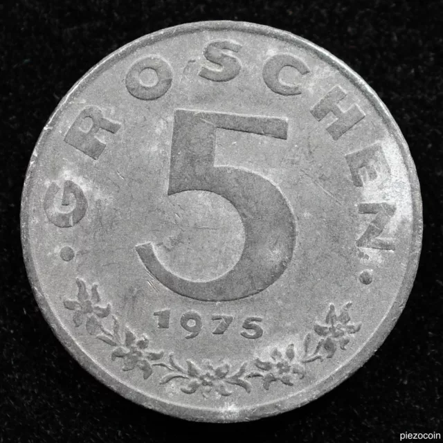 Austria 5 Groschen 1975, Coin, Km# 2875, Eagle, Hammer Sickle, Inv#D033