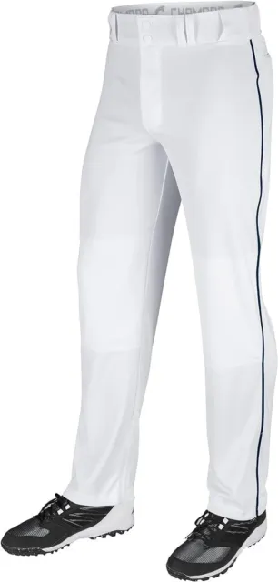 CHAMPRO YOUTH TRIPLE Crown Open Bottom Piped Baseball Pants, White Navy ...