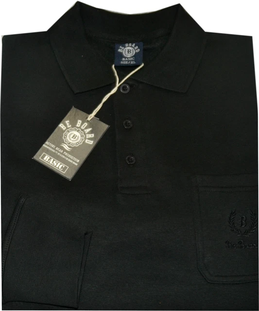 MAGLIA felpa Invernale UOMO polo con taschino M L XL XXL 3XL Be Board NERO