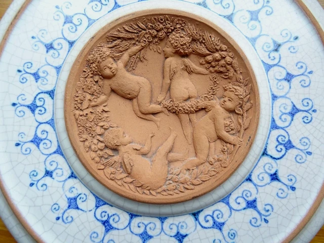 plaque médaillon faience et terracota filadelfio todaro taitu  italy italia