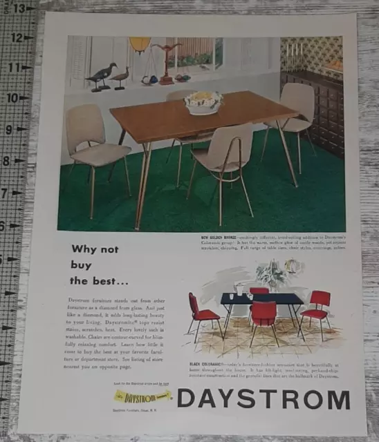 1954 Daystrom Vintage Print Ad Table Chairs Kitchen Mid Century Modern MCM
