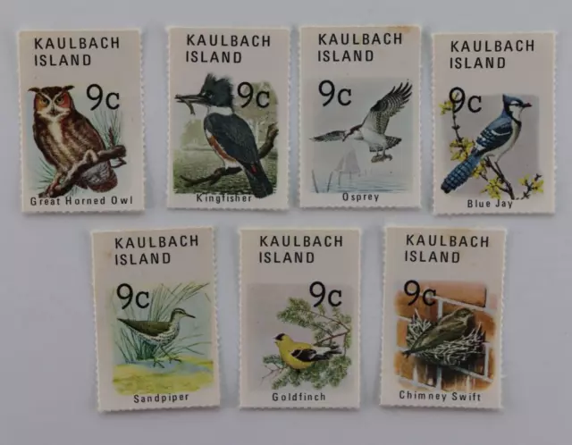 1971 Set Of 7 Kaulbach Island Gum Mmh Poster Stamps