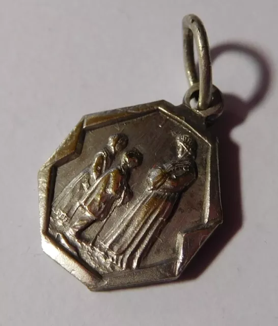Medaille religieuse ancienne " Notre Dame de la Salette " - metal argenté