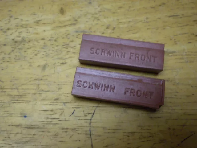 NOS Set of 2 Mint Schwinn Bicycle Caliper H.D. Orange Front Brake Block Pads